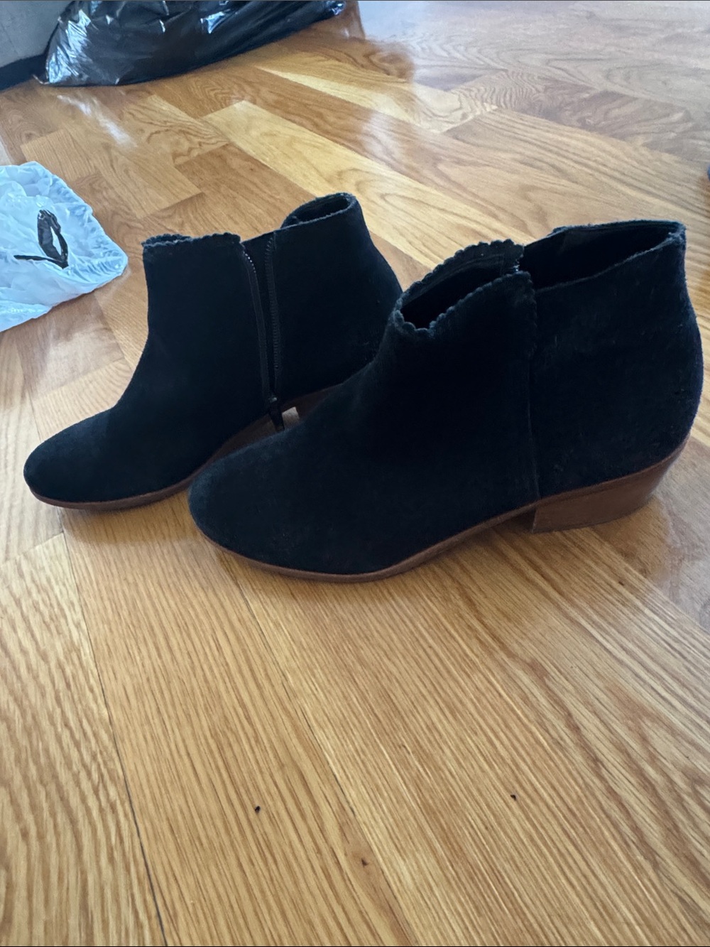 Women's Black Suede Ankle Booties
